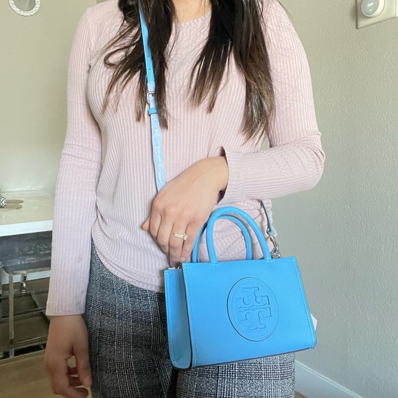 New✨authentic tory burch Ella bio mini tote (blue azure) crossbody 145613 - Picture 14 of 15